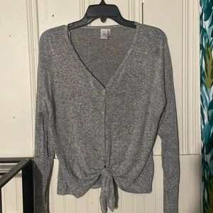 Paper crane lightweight soft sweater , button up with tie